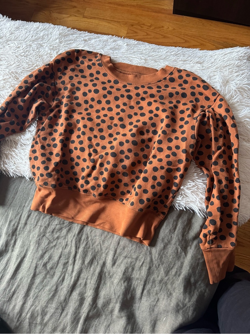 Madewell Orange Polka Dot Sweatshirt